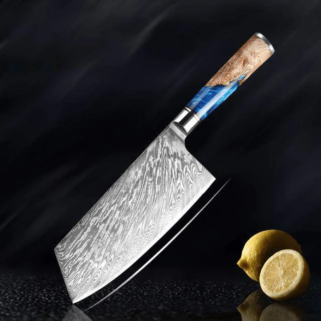 Professional meat cleaver with stainless steel blade and ergonomic handle for butcher use