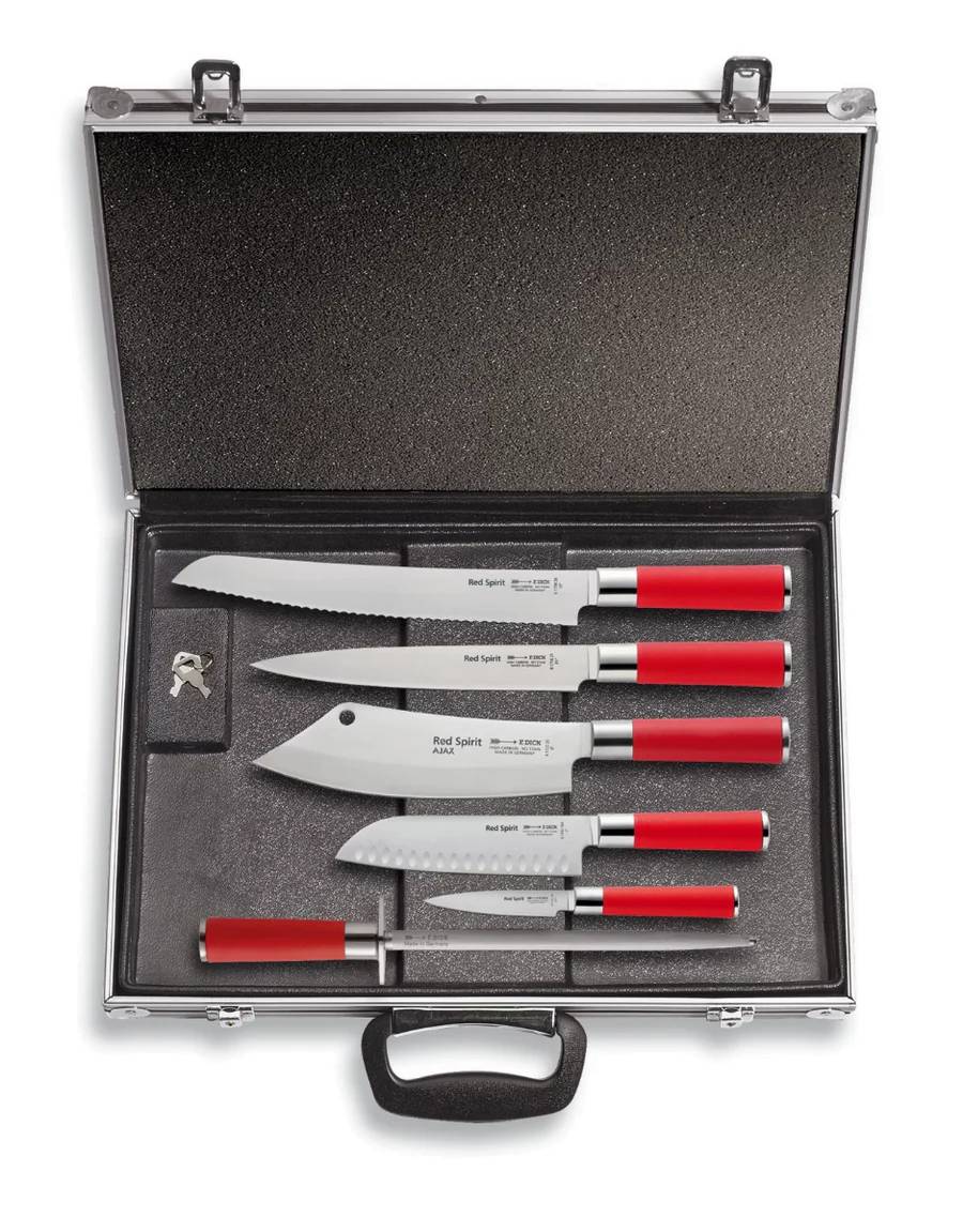Precision in Red: F. Dick Red Spirit Knife Set - Elevate Your Culinary Artistry