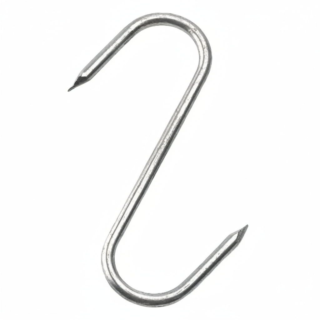 2 point S hooks 10cm x 4cm pack of 10 - butchers meat hanging hooks