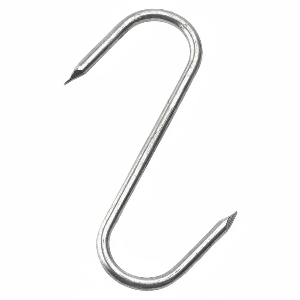 2 Point S Hooks 12x5cm Pack of 10 - Butcher Shop Meat Hanging Hooks