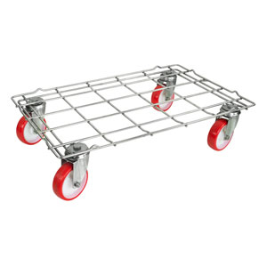 18/8 Stainless Steel Wire Shelf with 100mm Nylon Swivel Wheels - Commercial Kitchen Storage Rack