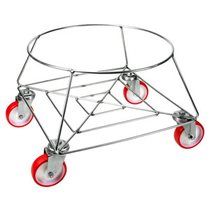 18/8 Stainless Steel Wire Bin Holder with Swivel Wheels - Commercial Kitchen Waste Bin Stand