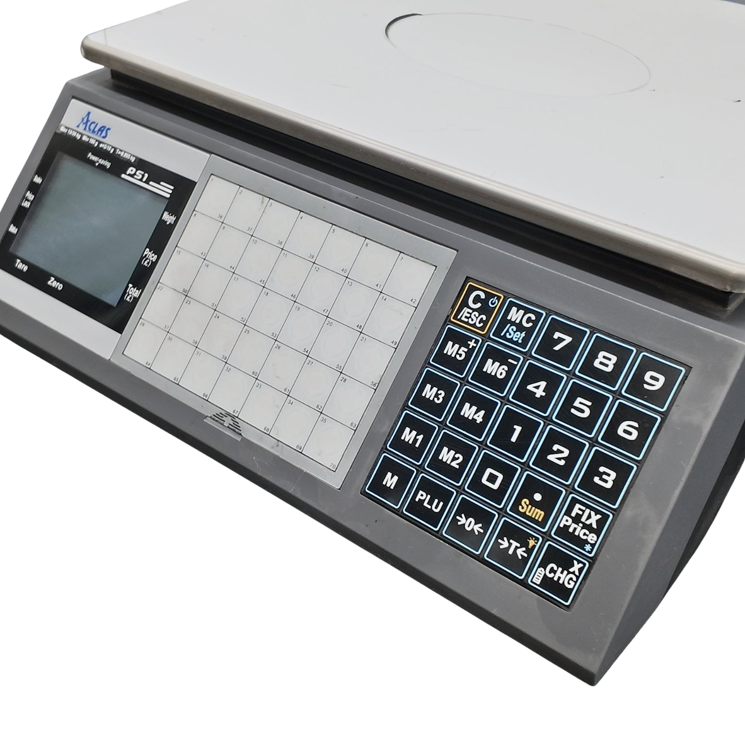 ACLAS PS1 retail scale view 2 - butchers shop weighing equipment