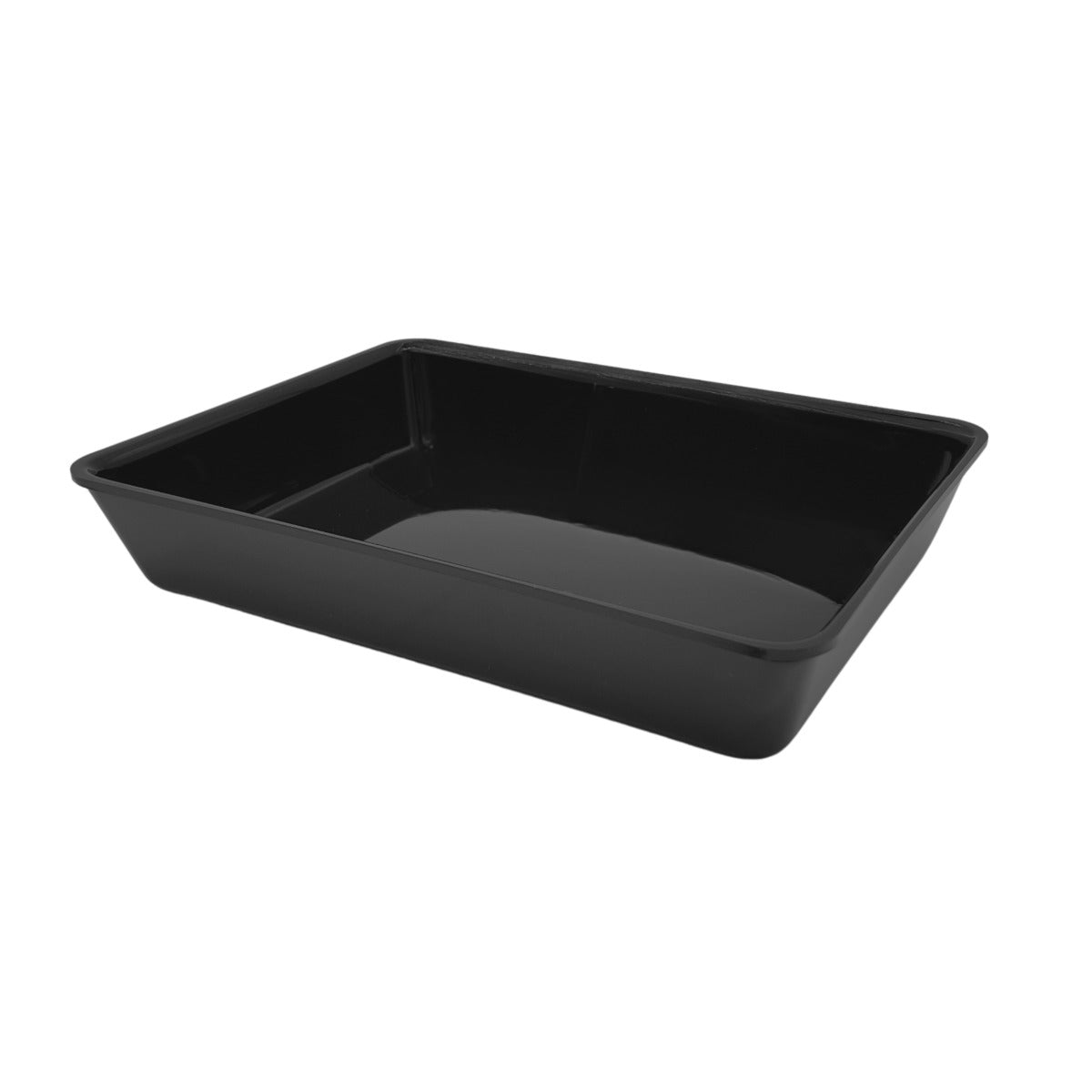 Wide black tray 380x280x60mm view 1 - large butchers display tray