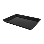 Wide black tray 280x210x20mm view 1 - shallow butchers display tray