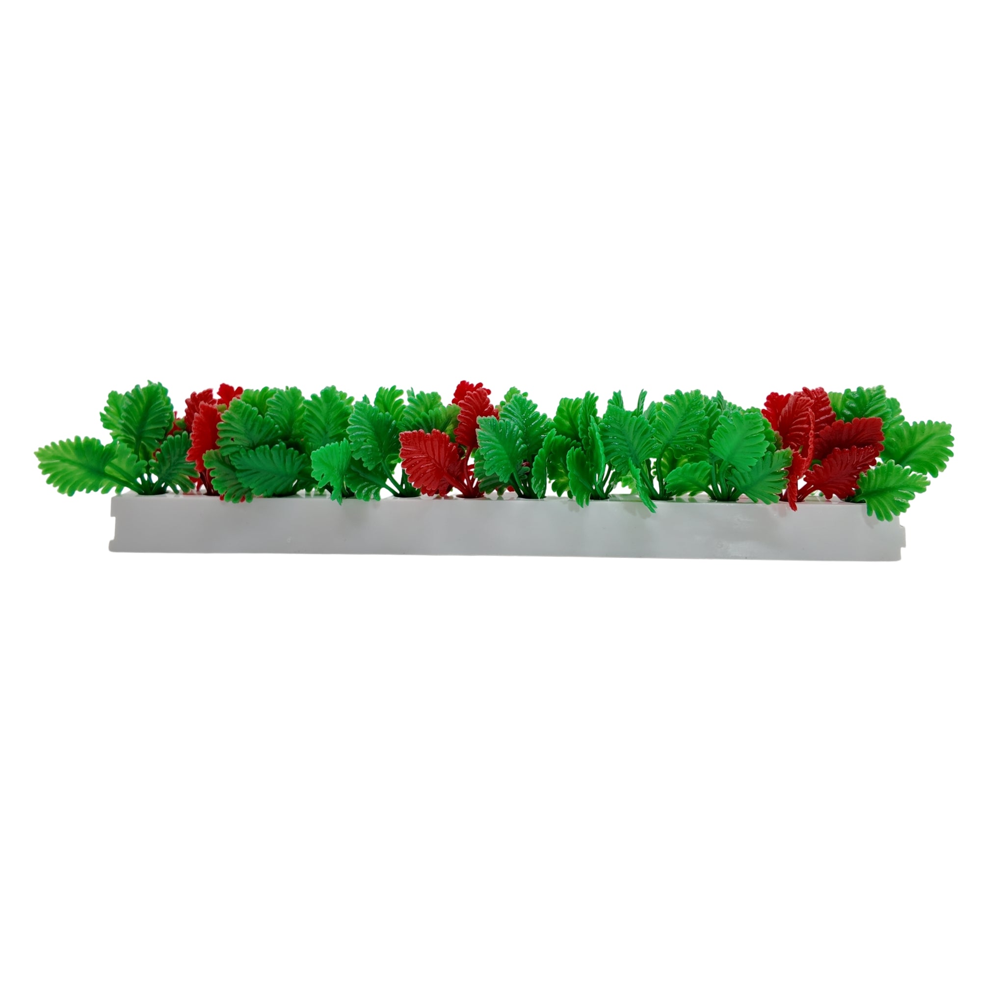 Red Green Leaf Garnish White Base 250mm - Butcher Shop Display Presentation Garnish