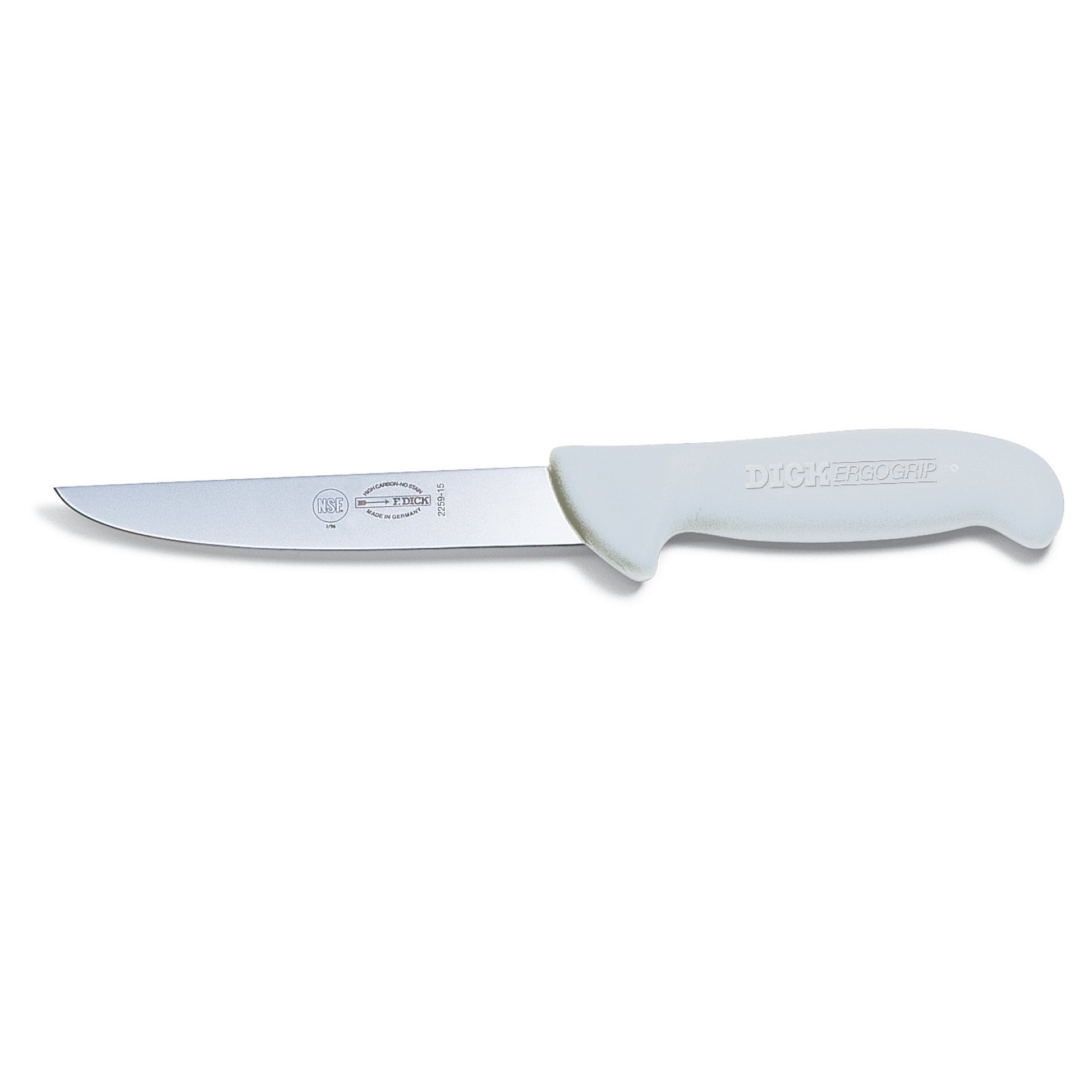 F Dick 6 inch boning knife green handle view - professional butcher knife
