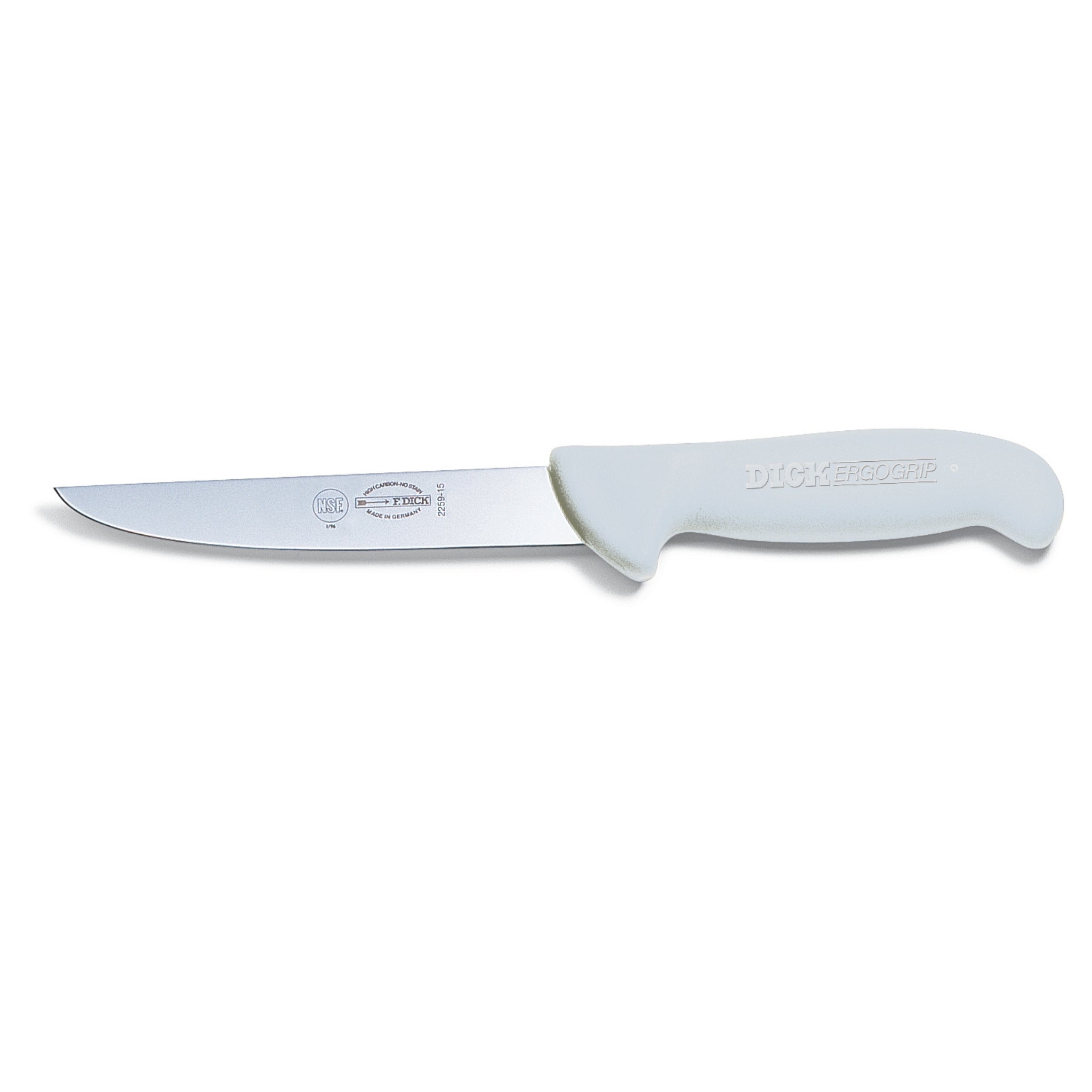 F Dick 6 inch boning knife green handle view - professional butcher knife