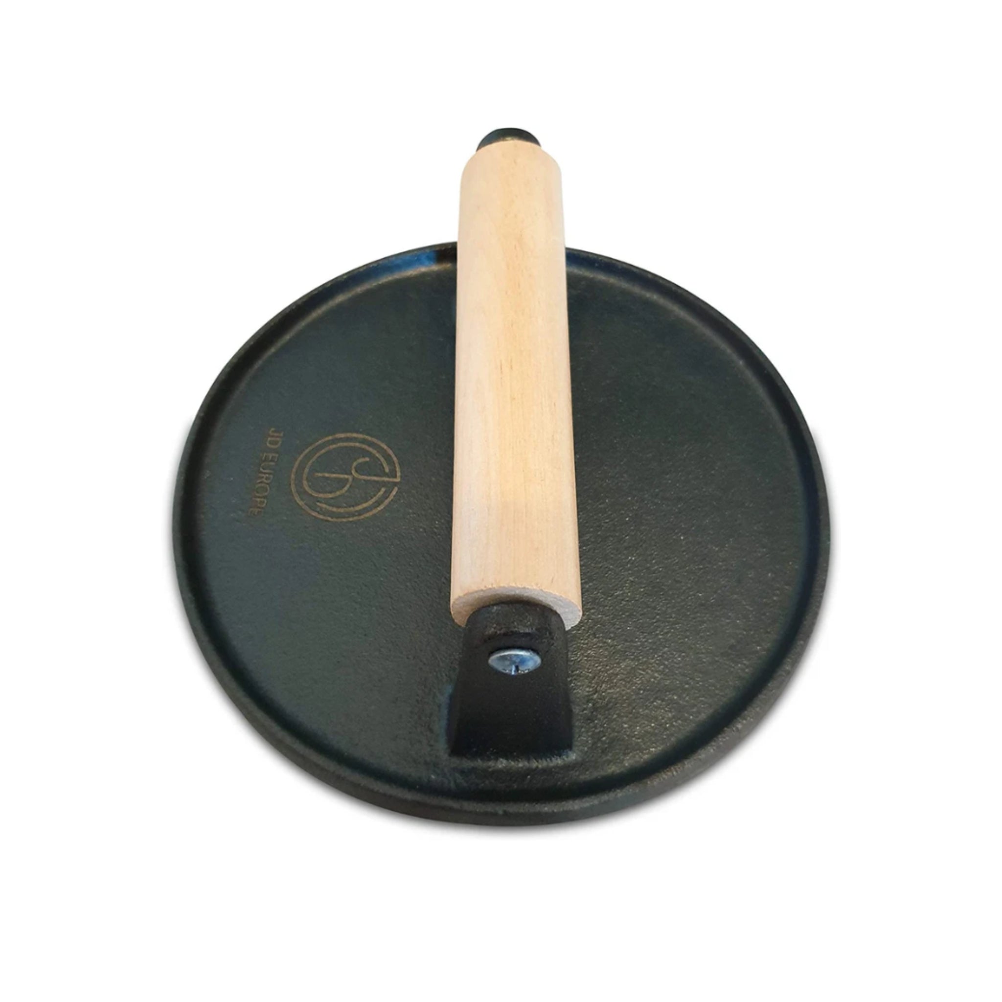 Cast iron burger press top view - professional patty maker for butchers and kitchens