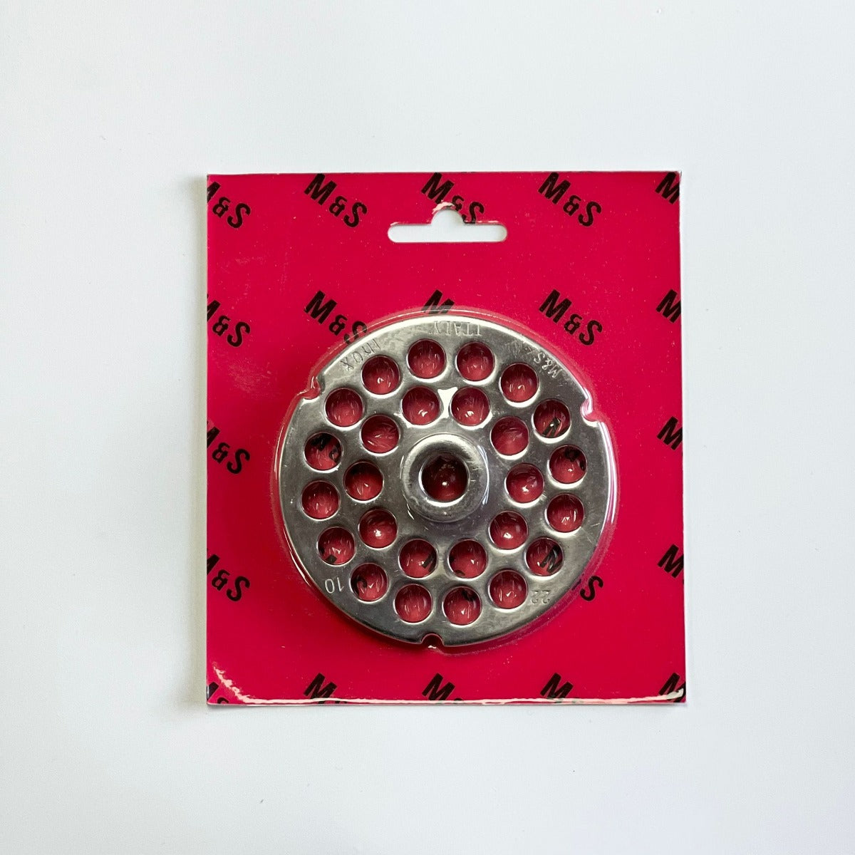 No.22 mincer plate 10mm hub view 3 - large hole meat grinder plate