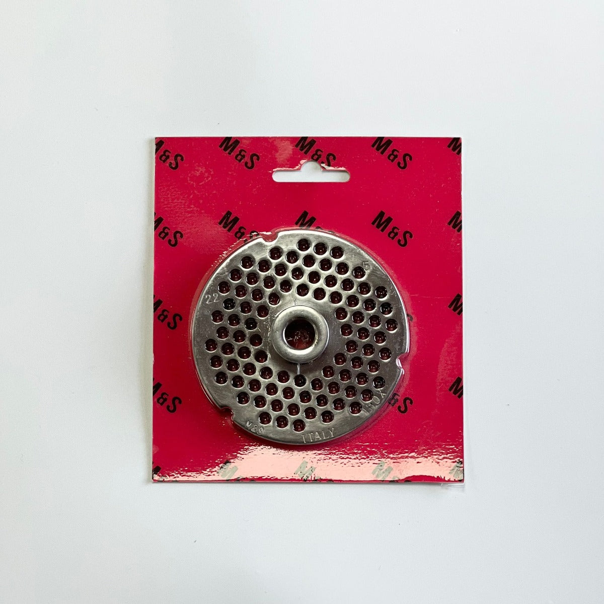 No.22 meat mincer plate 5mm hub view 2 - butchers grinder accessory