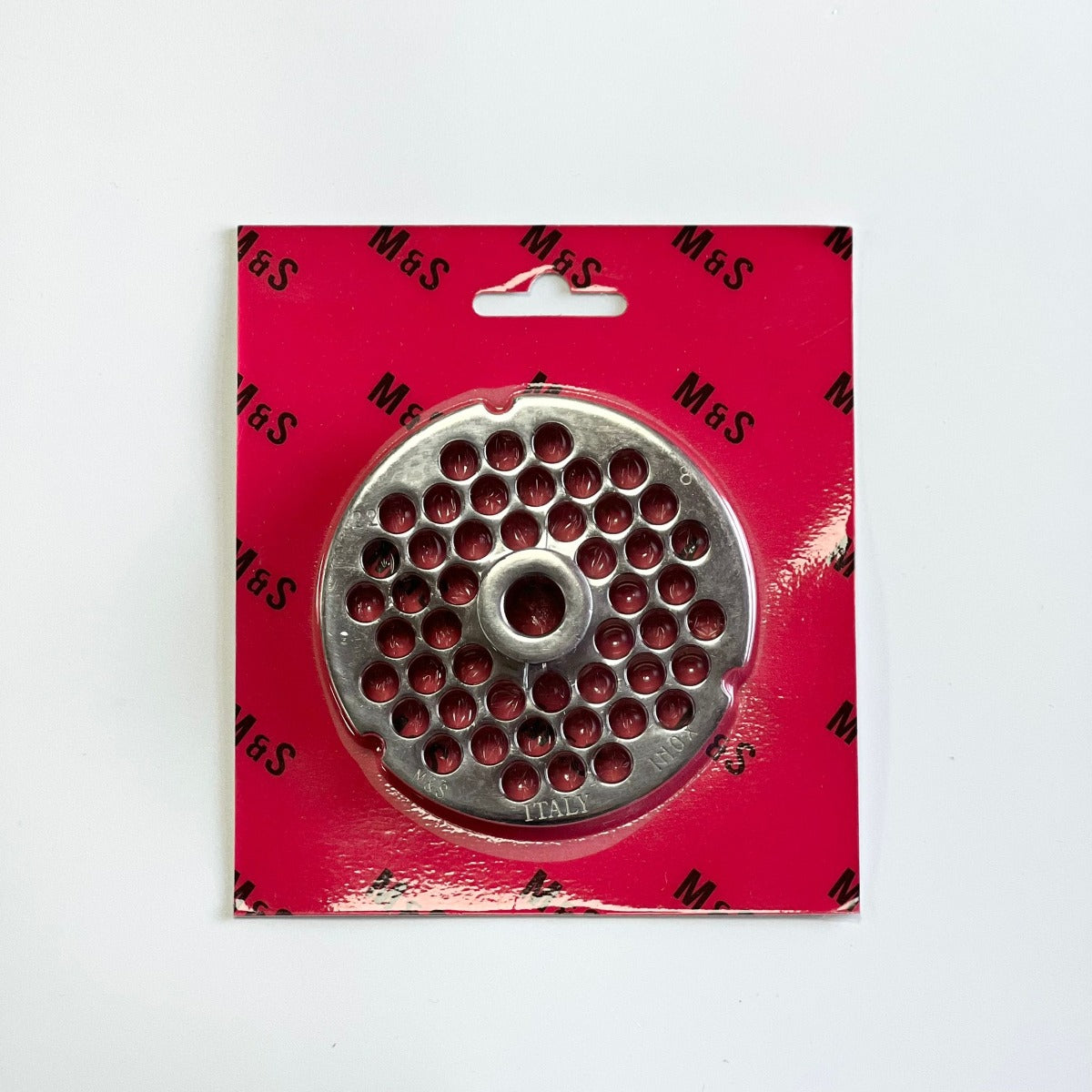 No.22 meat mincer plate 8mm with hub - commercial butchers mincing plate