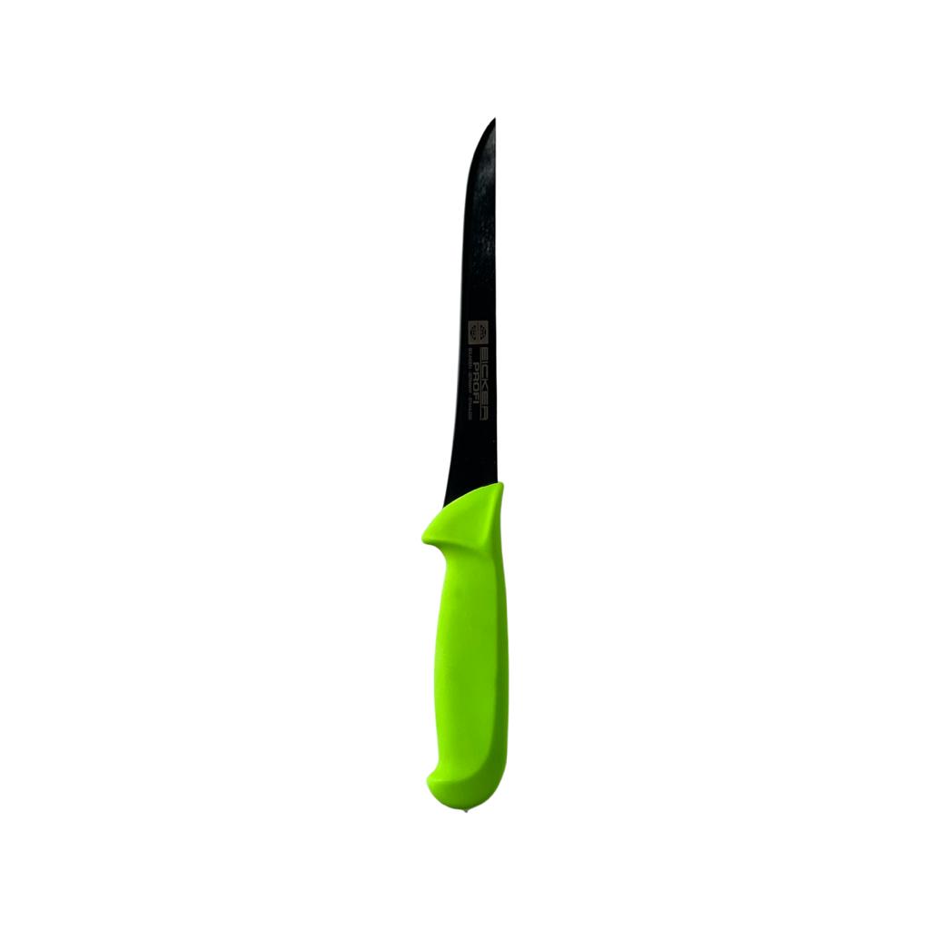 Eicker 18cm straight boning knife green handle - butchers colour coded knife