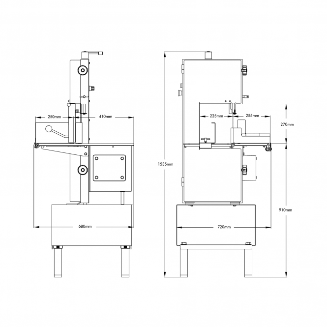 Medoc ST270P bandsaw alternate view - professional butchers meat saw