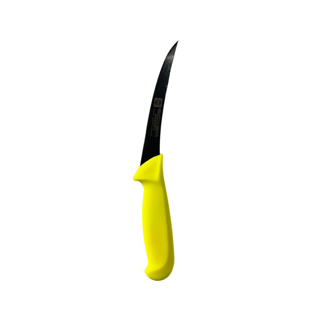 Eicker 15cm semi-flexible boning knife yellow handle - butchers colour coded knife
