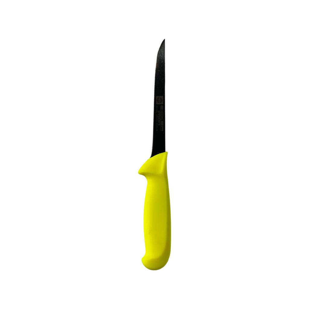 Eicker 15cm narrow blade boning knife yellow handle - butchers colour coded knife