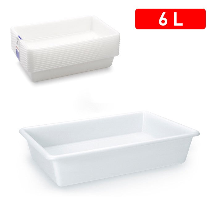 White display tray 6L - butchers counter food display tray