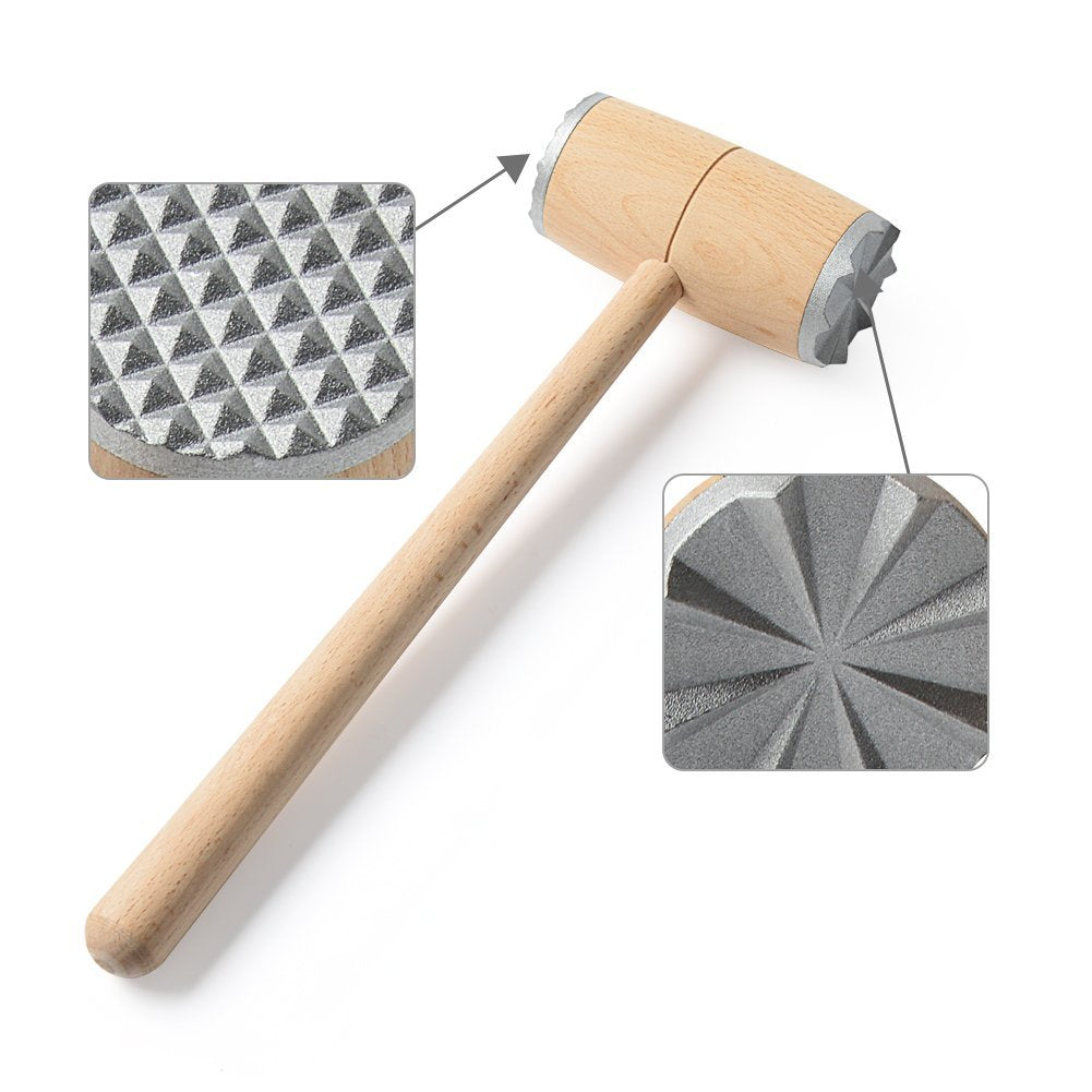 Wooden meat tenderiser mallet - butchers traditional meat hammer