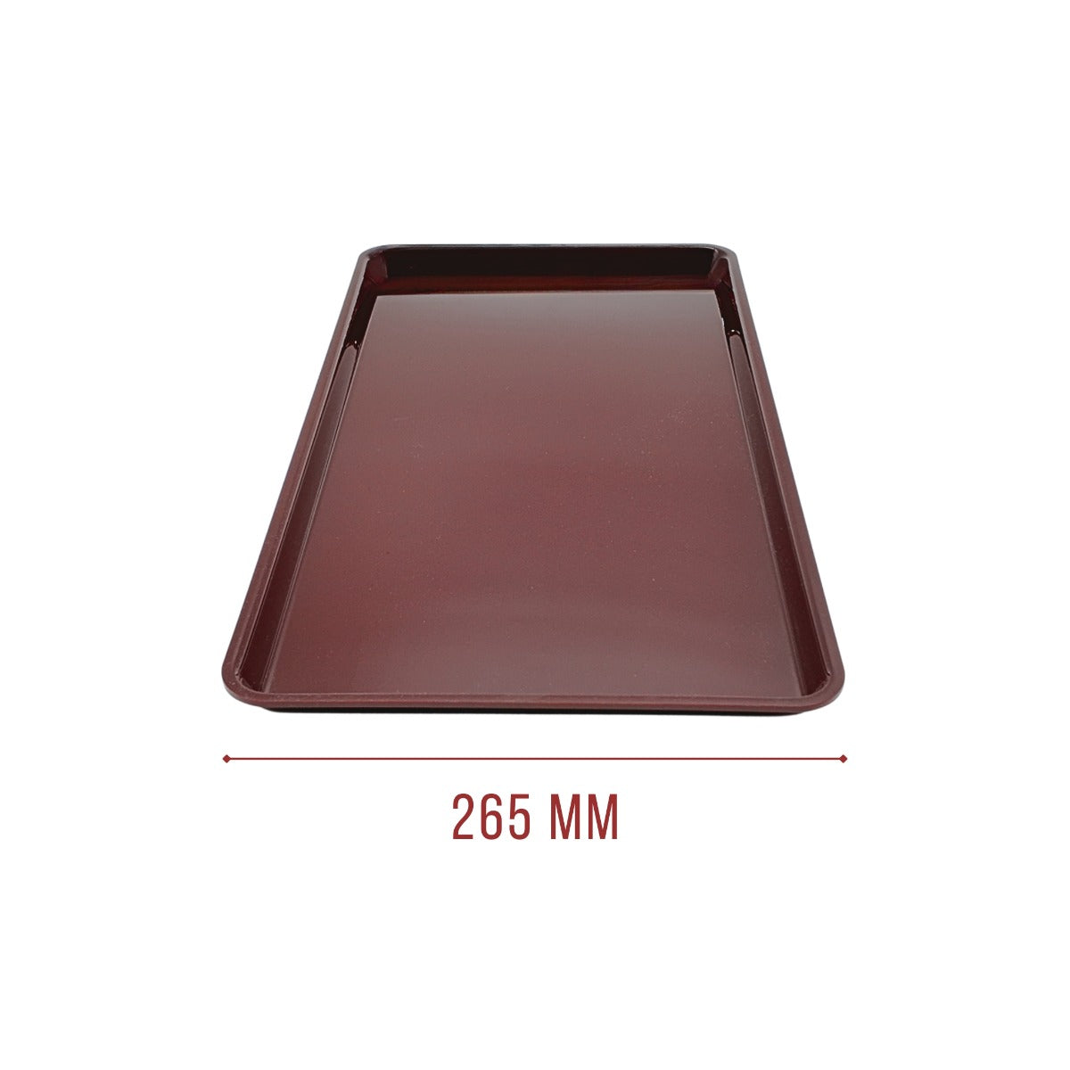 Burgundy GN 3/4 Tray Side View 487x265x20mm - Commercial Butcher Display