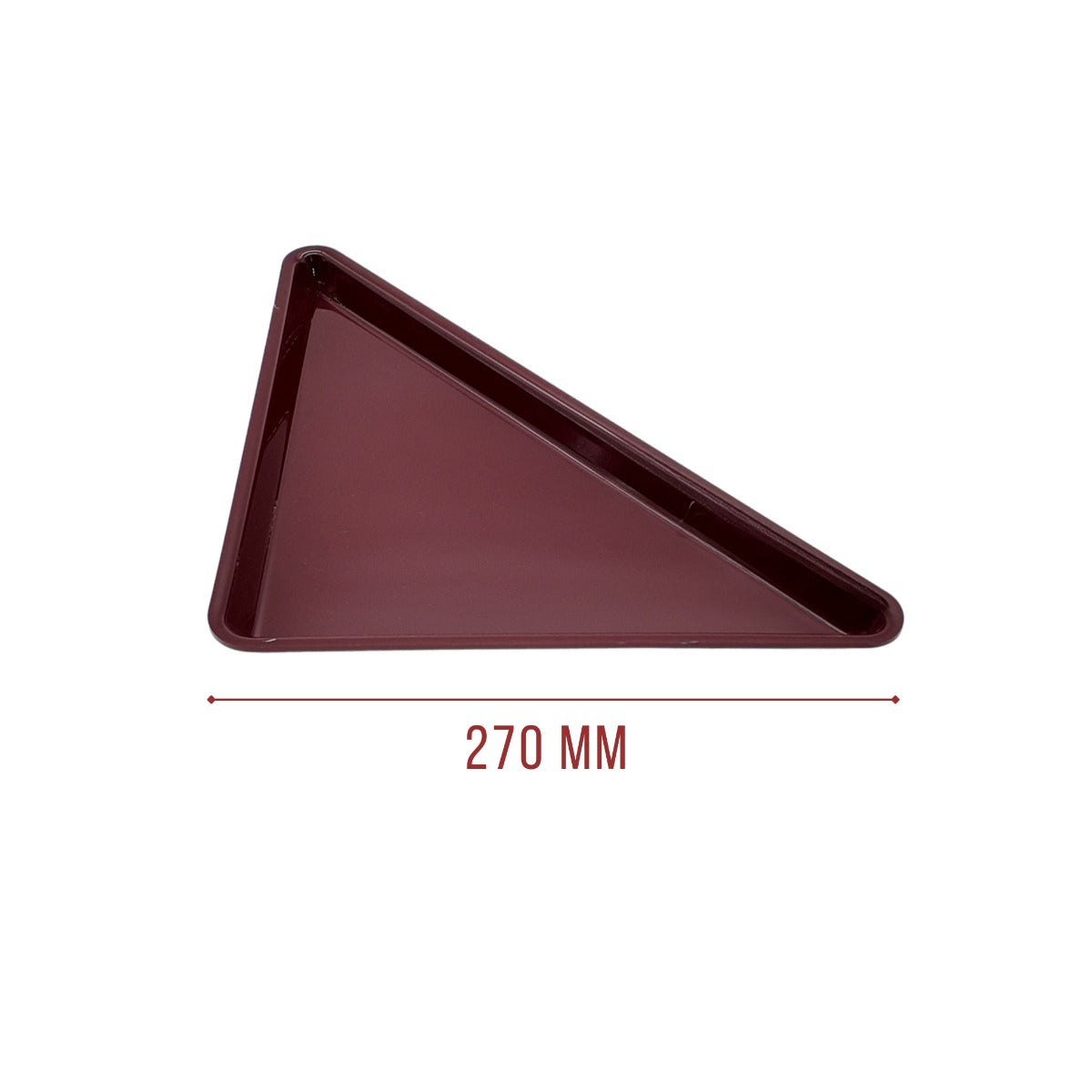 Burgundy Triangle Small Bordeaux Tray Side View - Butcher Shop Meat Display Tray
