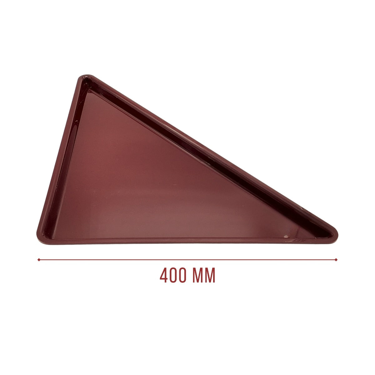Burgundy Triangle Large Tray Side View - Butcher Shop Meat Display Presentation Tray