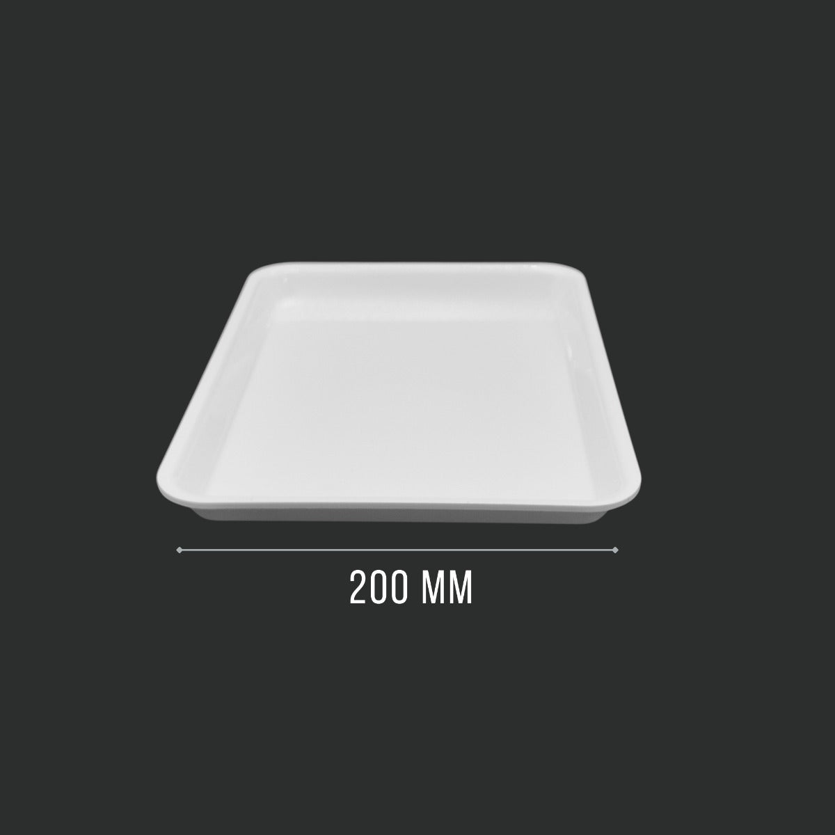 White GN 1/5 Tray Angle View 265x200x20mm - Butcher Shop Display Container
