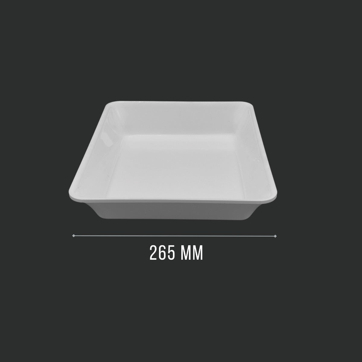 White GN 1/2 Tray Angle View 325x265x50mm - Commercial Food Display Container