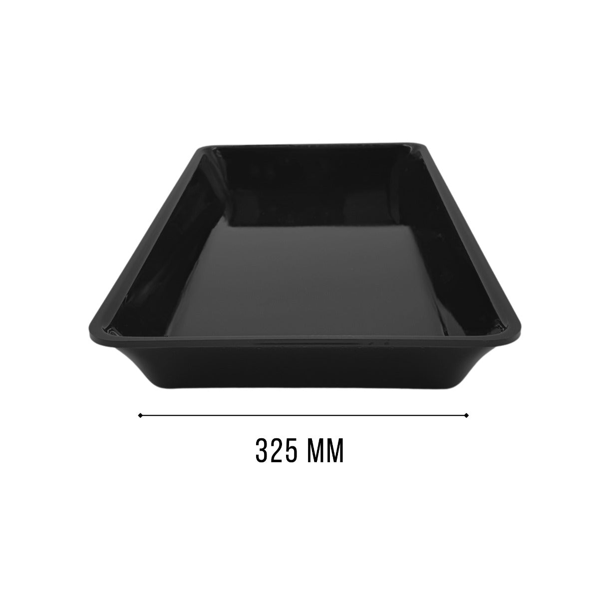Black GN 1/1 Tray Side View 530x325x80mm - Professional Butcher Display Tray