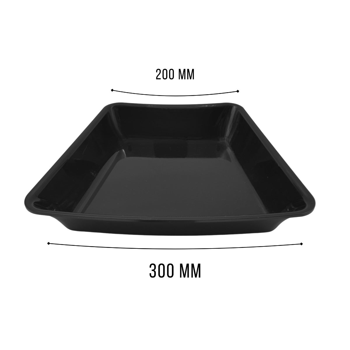 Black corner tray 45 degree view 3 - butchers counter display tray