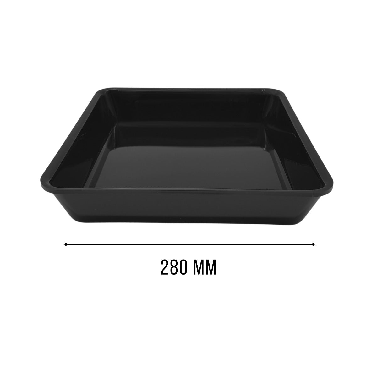 Wide black tray 280mm square view 3 - butchers shop counter display