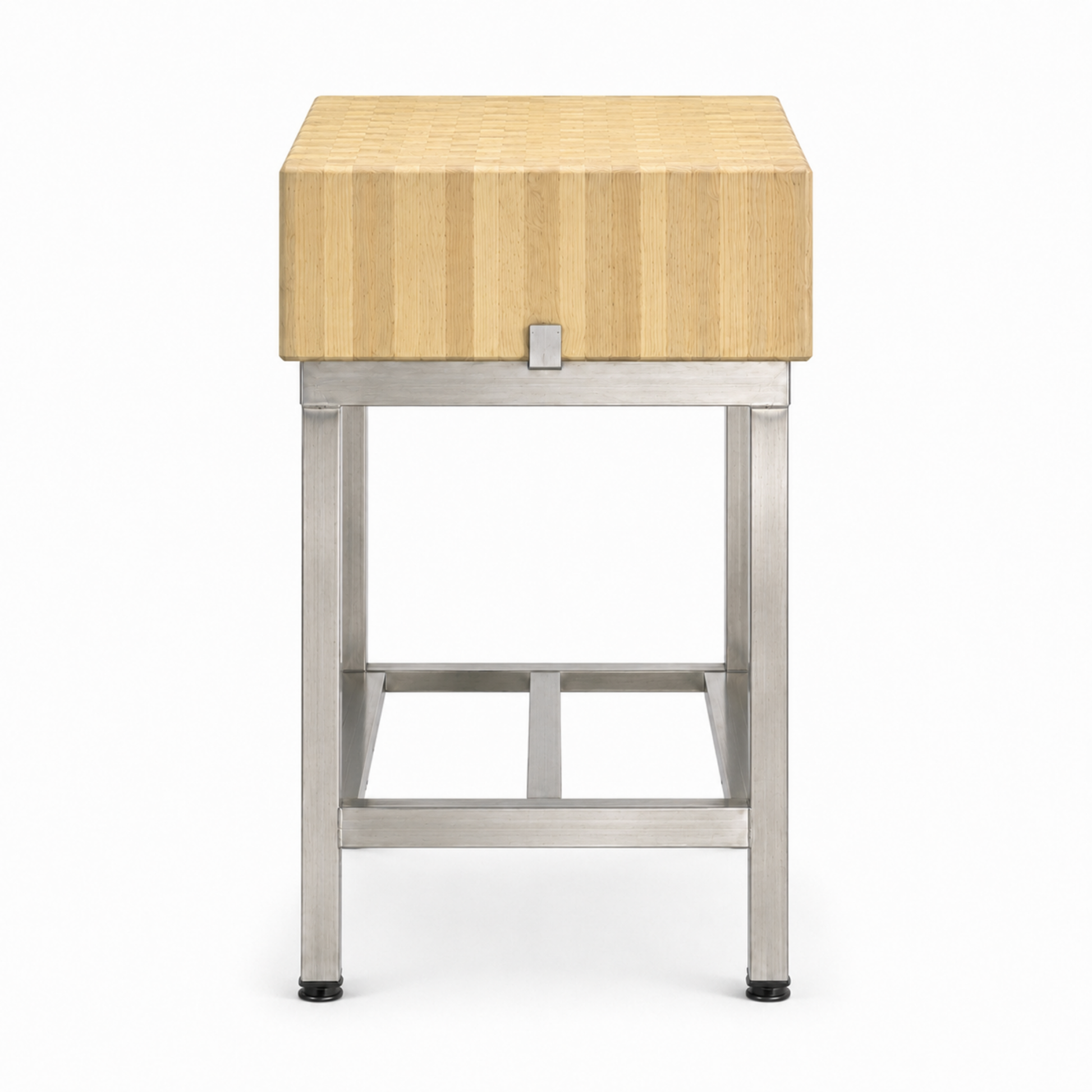 2ft x 2ft butchers block with stand - compact wooden chopping block for commercial butchery