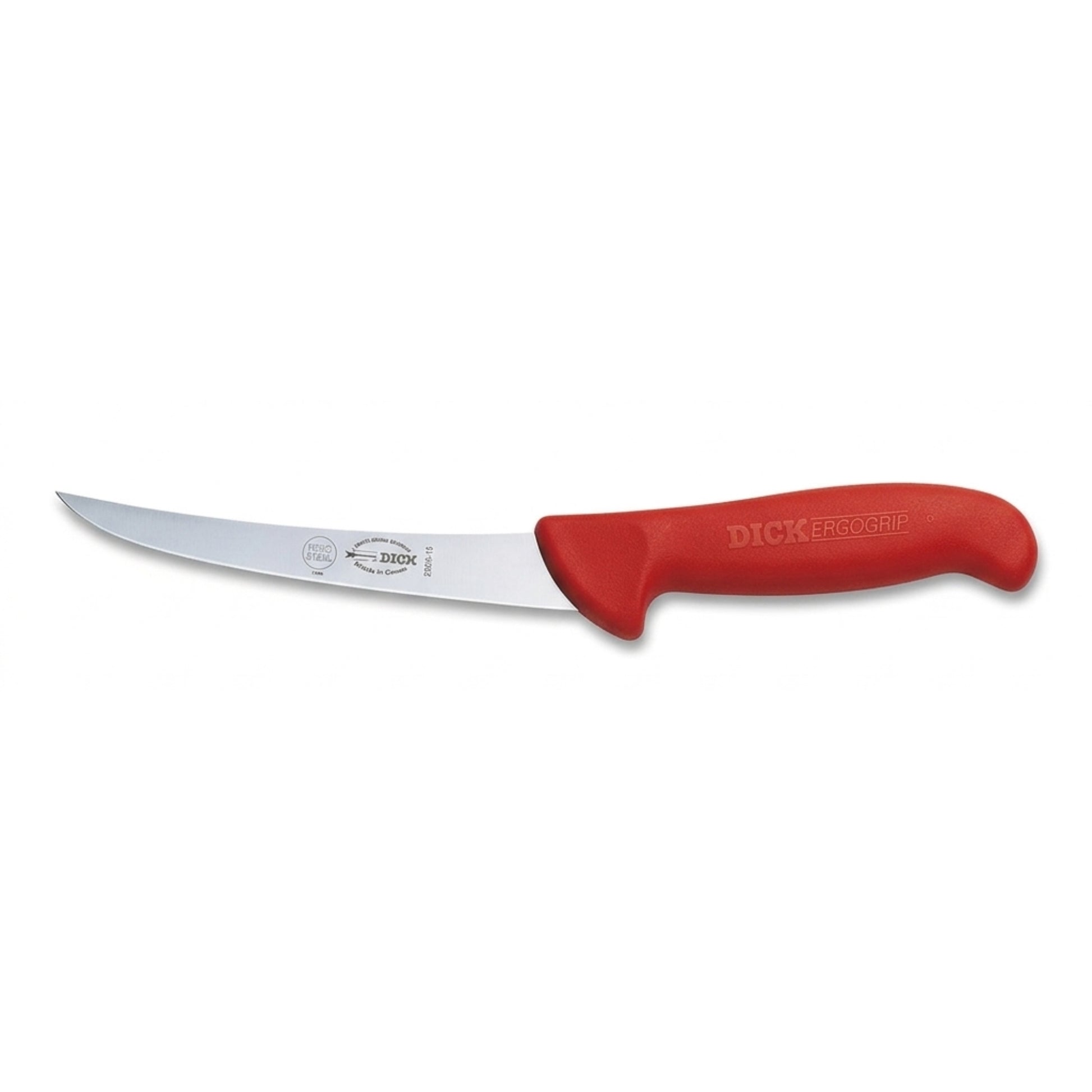 F Dick 5 inch curved boning knife white handle - butchers knife