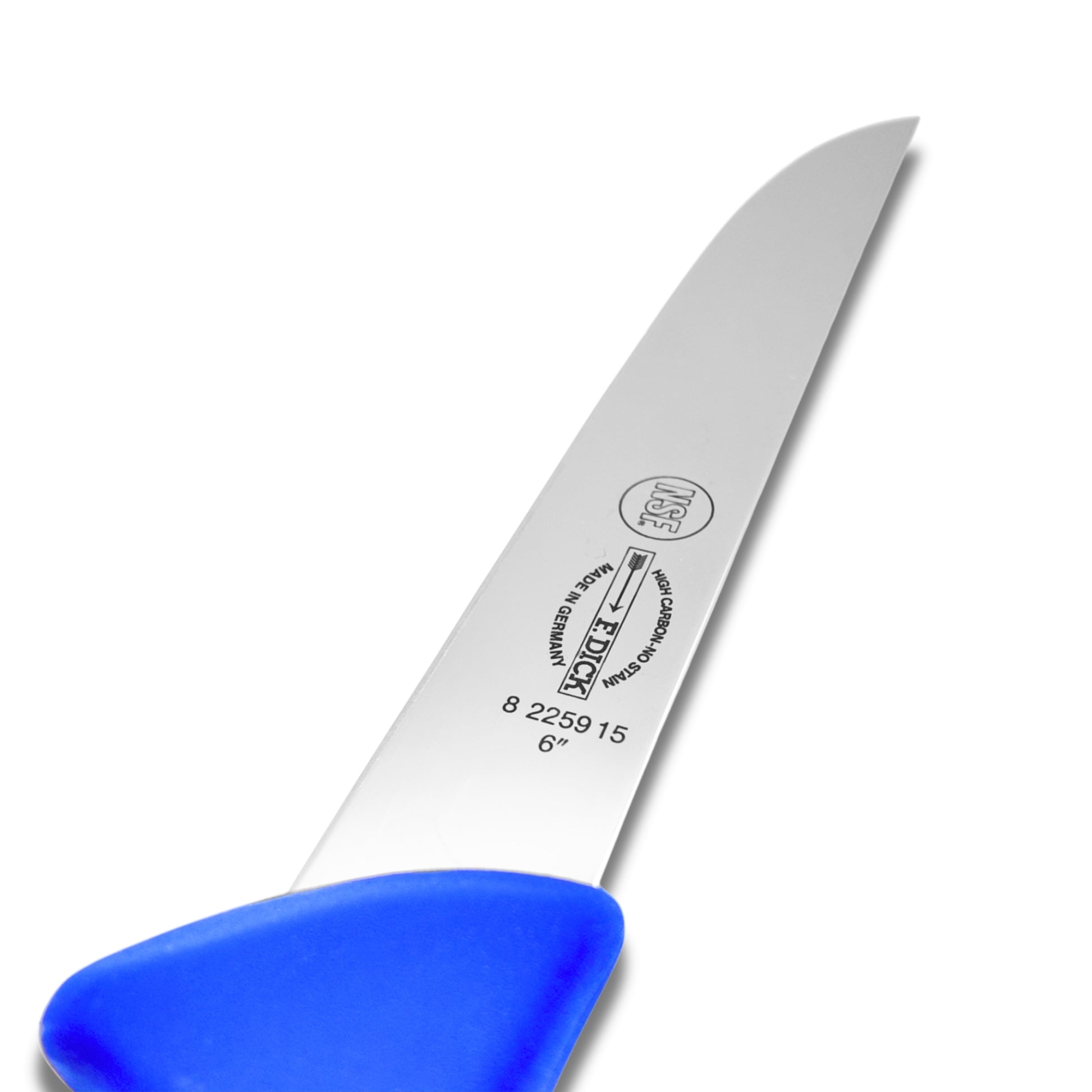 F Dick boning knife close-up detail view - professional butchers blade
