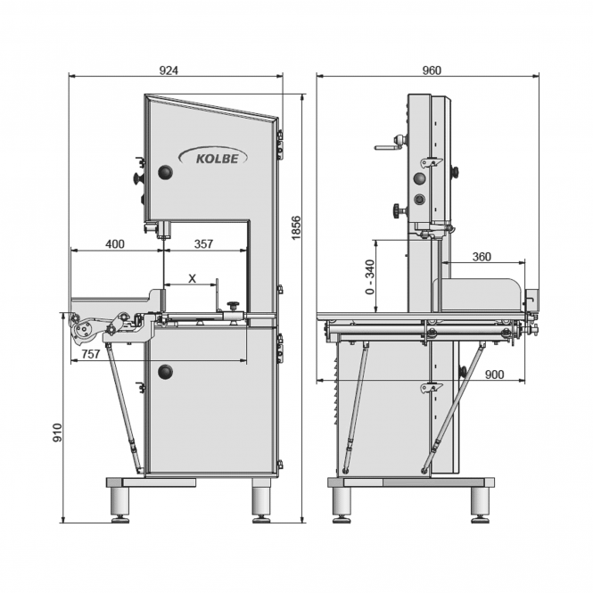 Kolbe K380RS mincer detail - butchers commercial grinder