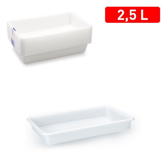 White display tray 2.5L - butchers counter food display tray