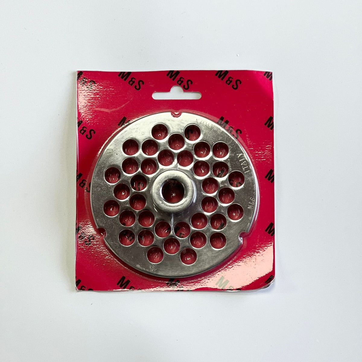 No.32 meat mincer plate 10mm with hub - coarse butchers grinding plate