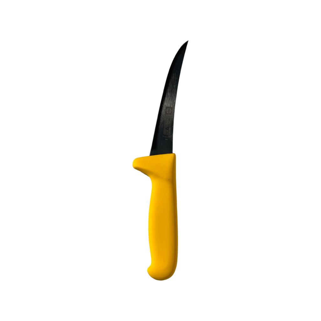 Eicker 15cm half-flexible boning knife yellow handle - butchers colour coded knife
