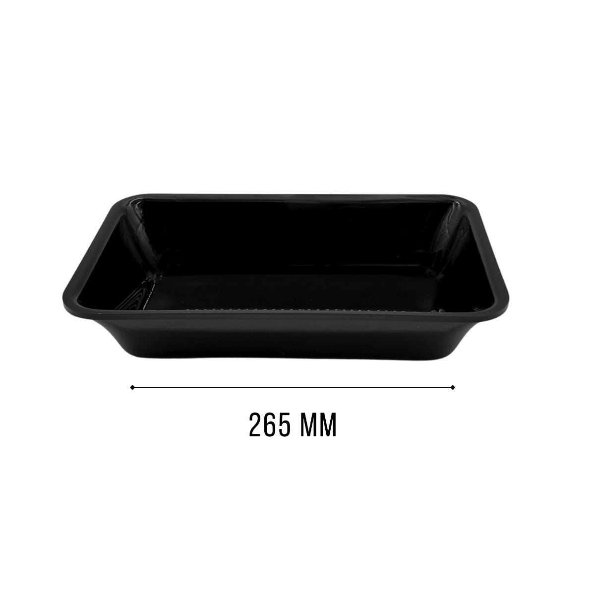 Black GN 1/4 tray view 4 - food-safe butchers counter tray