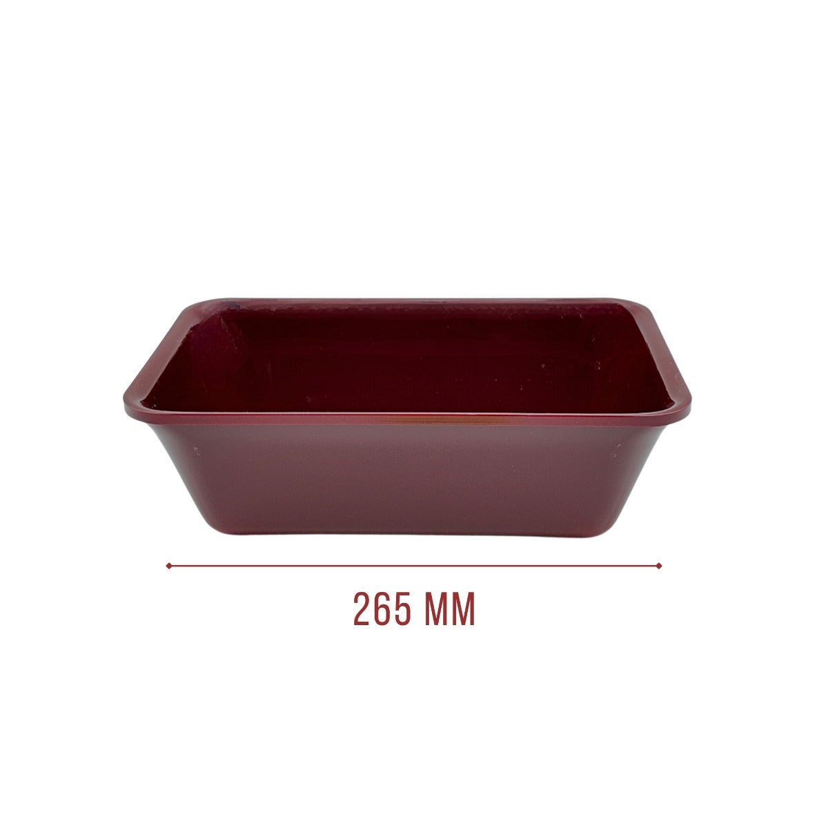Burgundy GN 1/4 80mm tray view 3 - butchers shop counter display