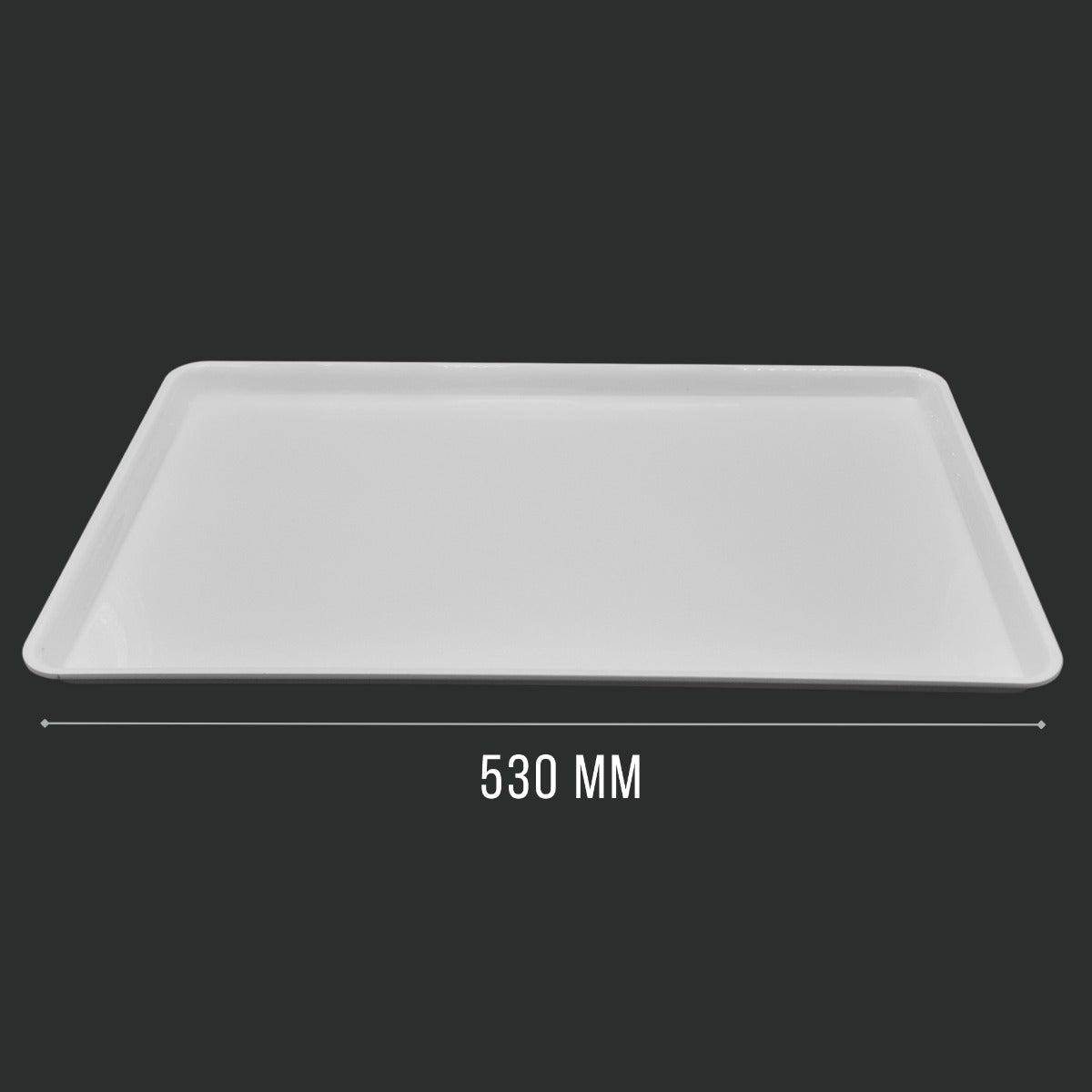 White GN 1/1 Tray Side View 530x325x20mm - Butcher Shop Display Presentation