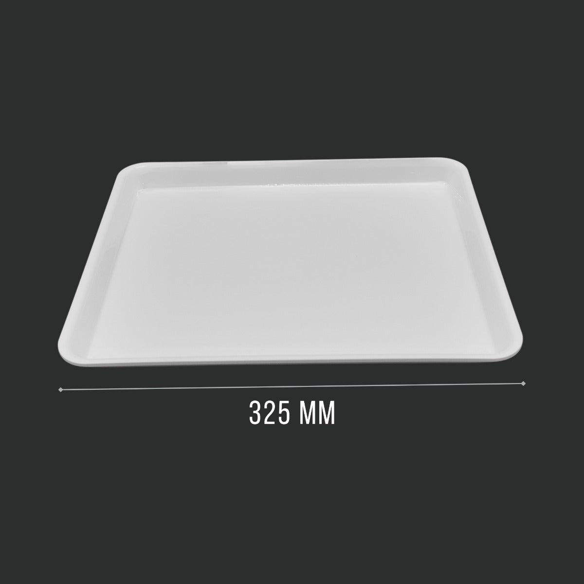 White GN 1/2 Tray Side View 325x265x17mm - Commercial Butcher Display Tray