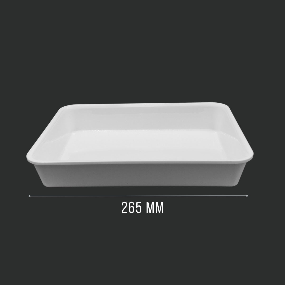 White GN 1/5 Tray Angled View - Food Safe Butcher Shop Display Presentation Tray