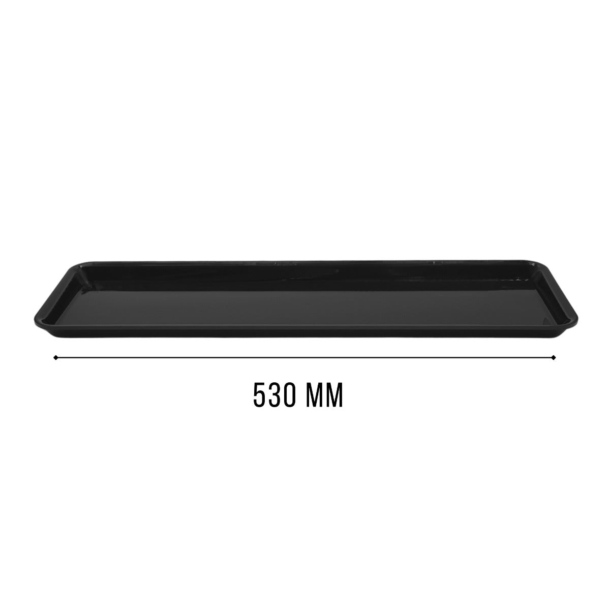 Black GN 2/4 Tray Side Profile - Butcher Counter Gastronorm Display Container