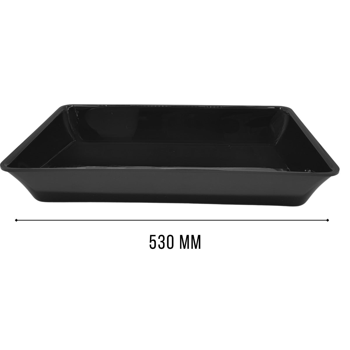 Black GN 1/1 80 Deep Tray Angle View - Commercial Butcher Meat Display Tray