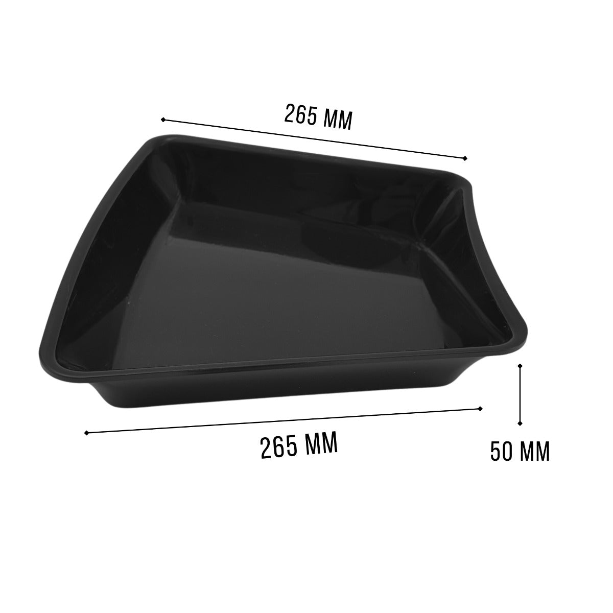 Black corner tray 45 degree view 4 - butchers shop display equipment