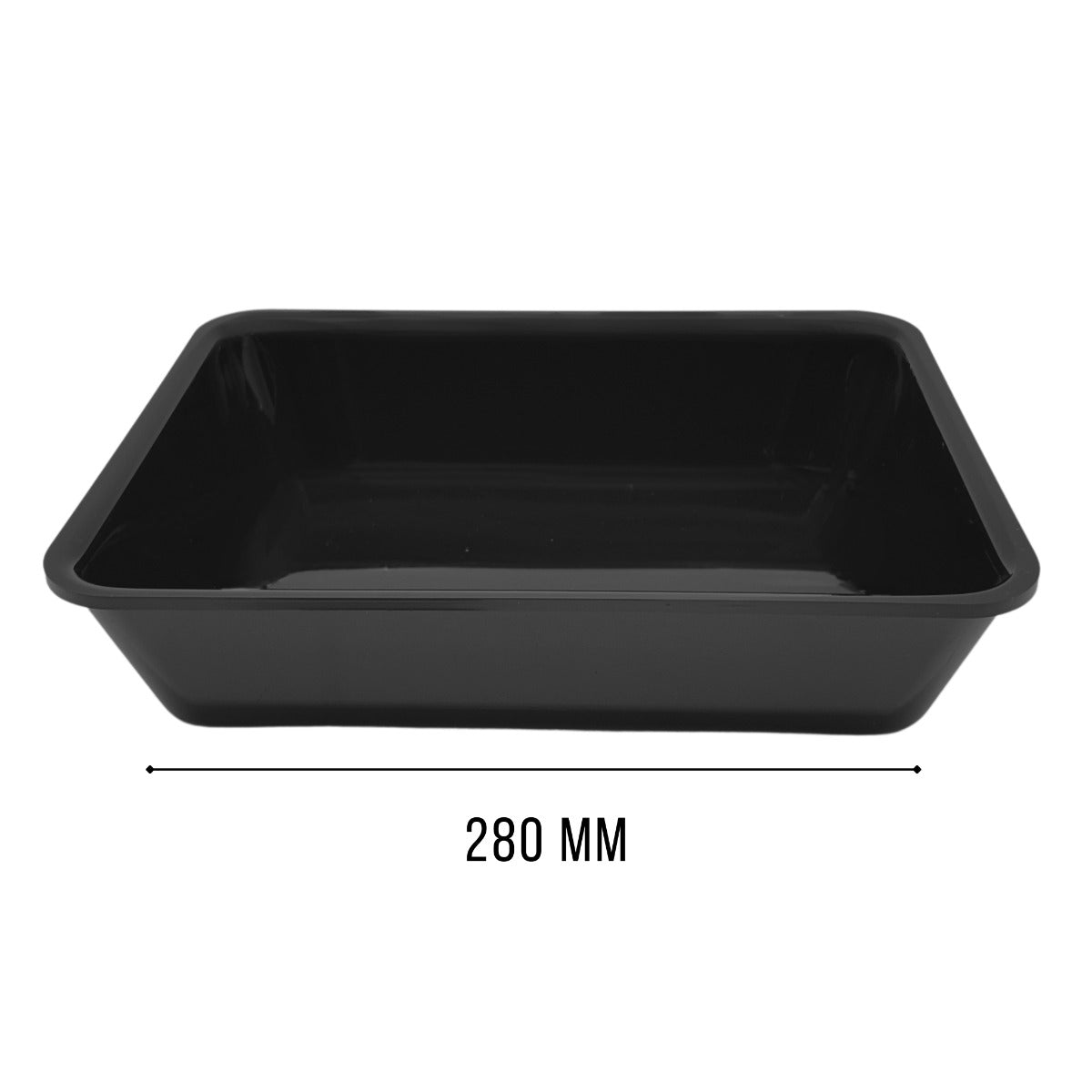 Wide black tray 50mm deep view 4 - food-safe butchers counter tray