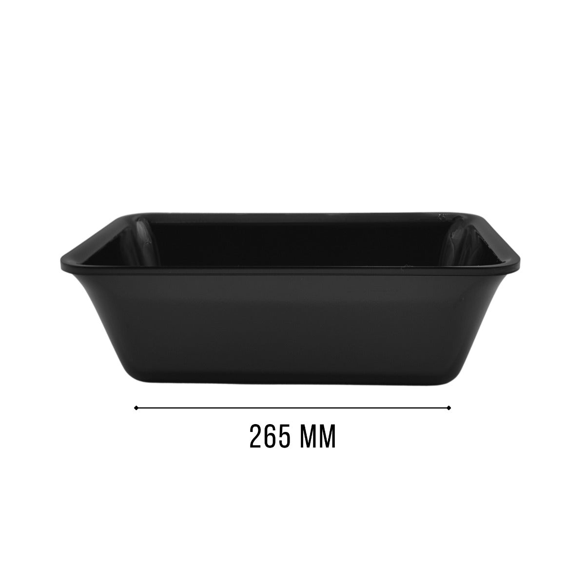 Black GN 1/4 Tray Top-Down View - Food Safe Butcher Shop Display Tray