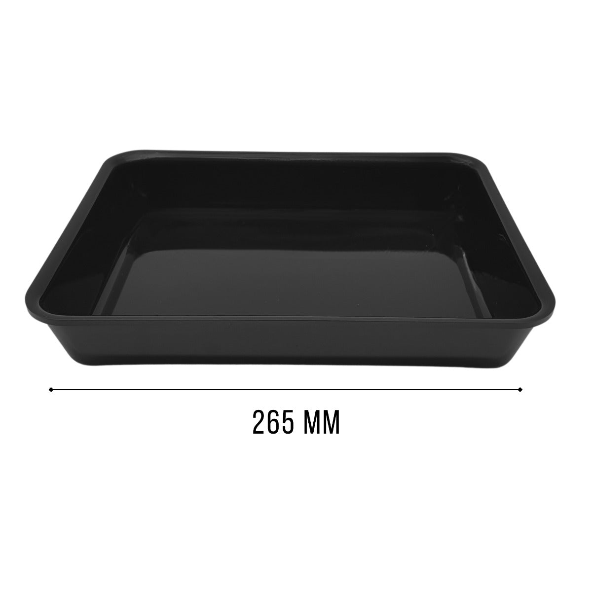 Black GN 1/5 Tray Side View 265x200x40mm - Butcher Shop Display Tray
