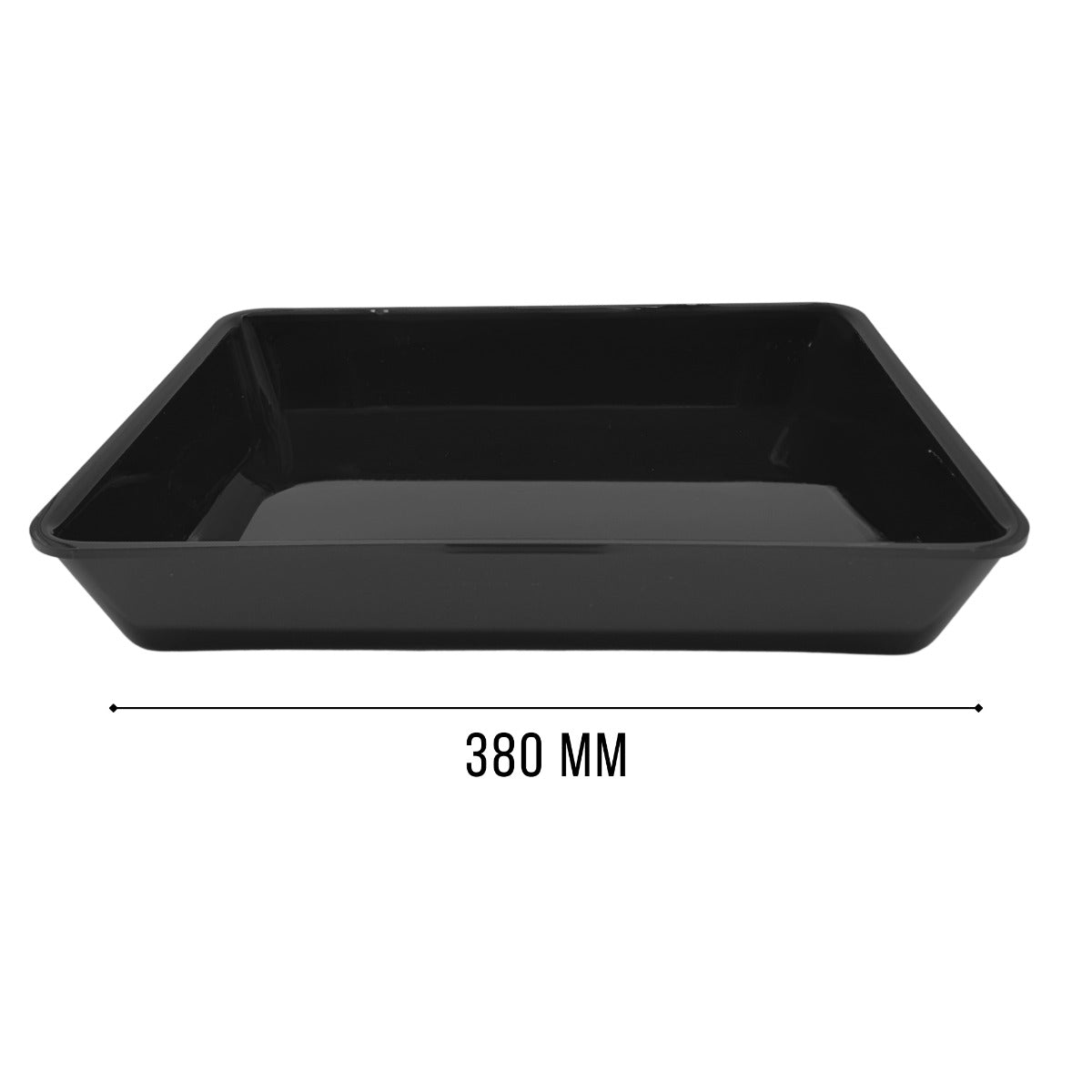 Wide black tray view 4 - food-safe butchers counter tray