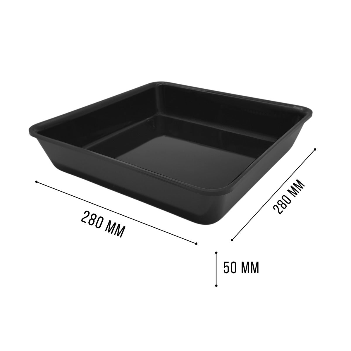 Wide black tray 280mm square view 4 - food-safe butchers counter tray